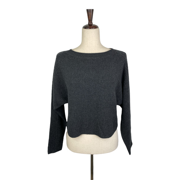 Le ORE LODI Dark Gray Rib Knit Sweater Size Medium - Picture 1 of 5